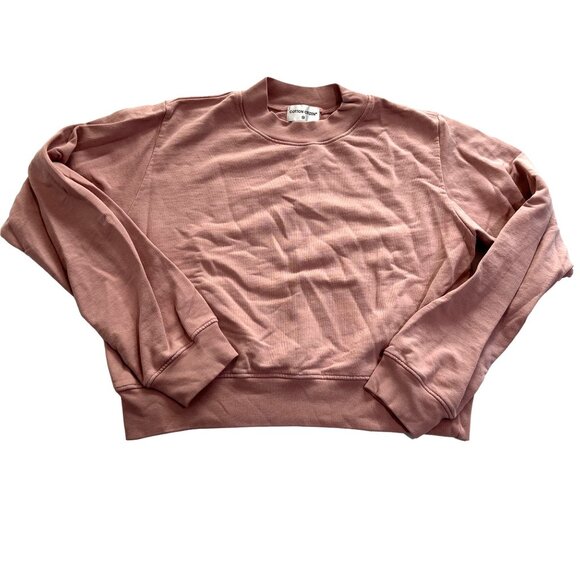Cotton Citizen Milan Cropped Sweatshirt in Blush - Picture 1 of 5